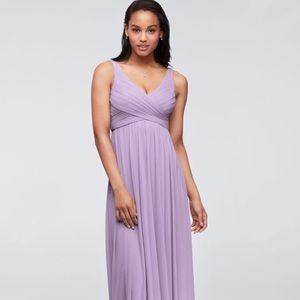 David’s Bridal Mesh Bridesmaid Dress with Cowl Back (color Iris) (size 2)